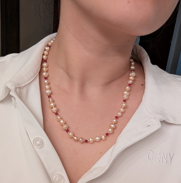 Freshwater Pearl Swarovski Necklace - Picture 10 of 12